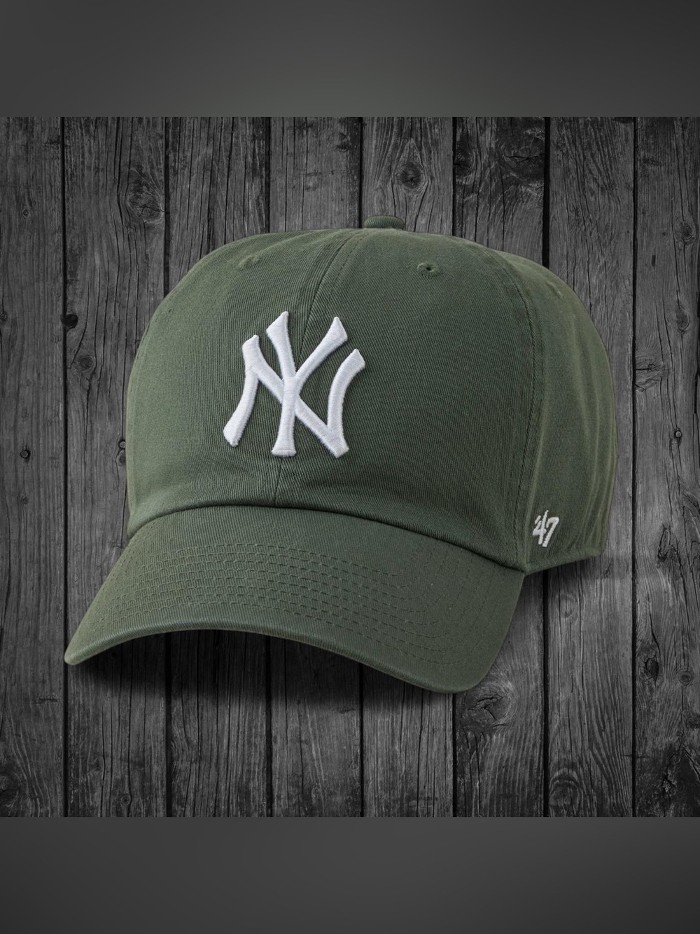 '47 New York Yankees Cap in Olive with White Logo